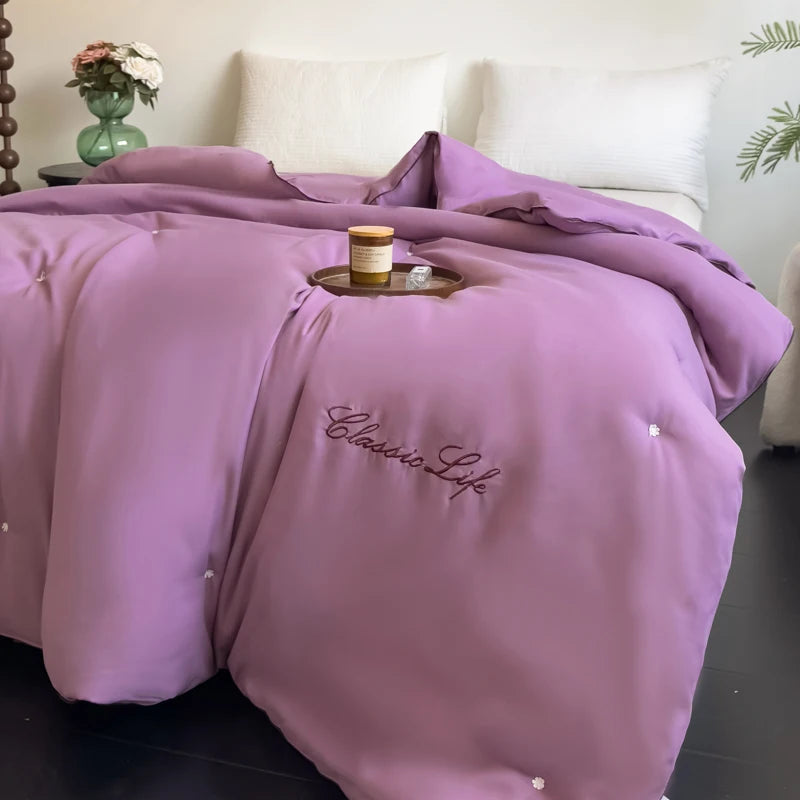 CARA CARLE 100% Natural Mulberry Silk Comforter - Luxury Warm Duvet Filler Blanket For King Queen Twin Single Couple Beds