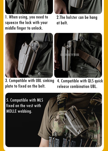 Adjustable Gun Holster — Right/Left Hand Waist Carry Case for Tactical Pistols