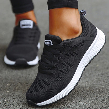 New Women's Lace-Up Flats – Casual Sneakers, Soft & Comfortable, Plus Size Available