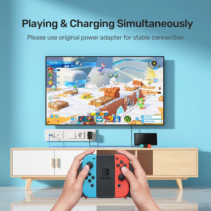 Unitek Game Dock for Nintendo Switch OLED — 45W PD Charging, LAN Gigabit Ethernet & 4K HDMI Gaming Docking Station for TV