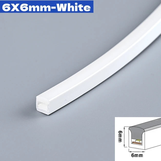 DC12V Flexible LED Neon Rope Light – Waterproof Silicone Strip Lamp for Cabinet, Closet & Recessed Lighting (4–10mm)