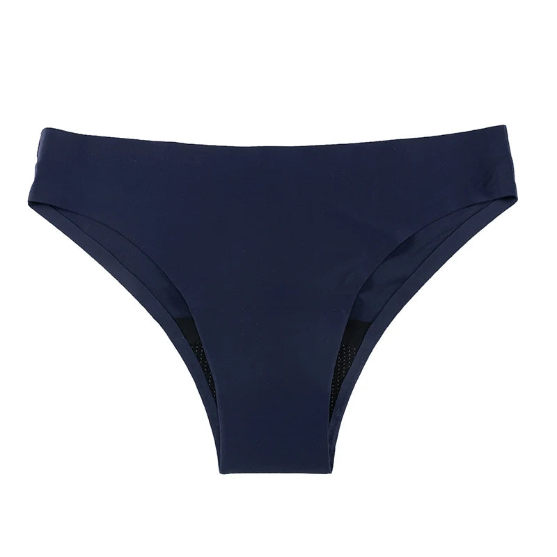 Teen Girls Seamless 4-Layer Leakproof Period Swim Bikini — Fast-Absorb Menstrual Beachwear
