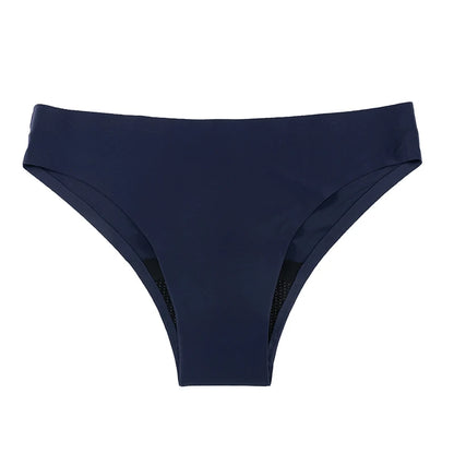 Teen Girls Seamless 4-Layer Leakproof Period Swim Bikini — Fast-Absorb Menstrual Beachwear