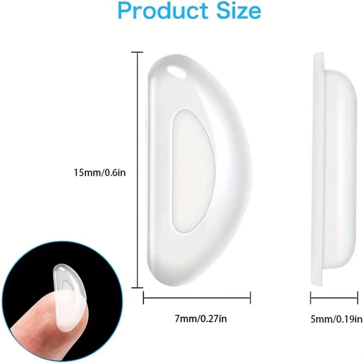2/5 Pairs Adhesive Silicone Eyeglass Nose Pads – Anti-Slip Stick-On Nose Pads for Sunglasses and Eyewear Accessories