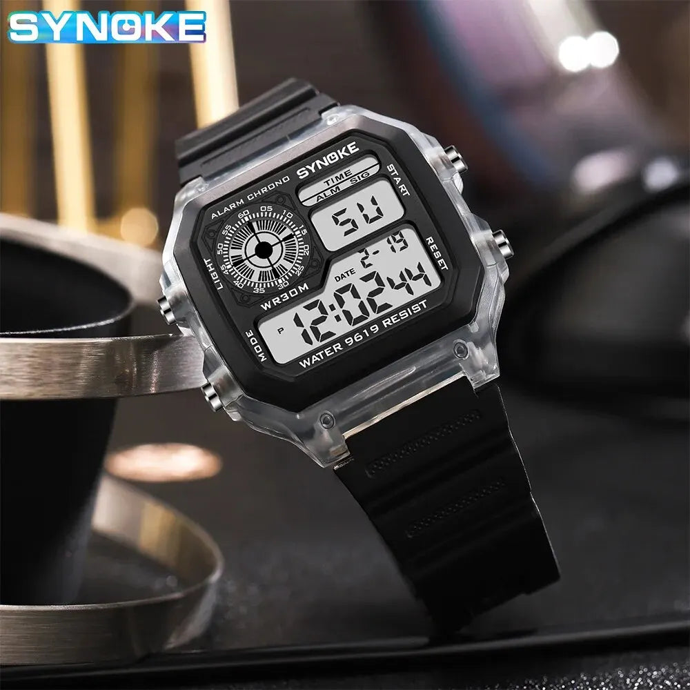 SYNOKE Digital Sports Watch for Men & Women – Luminous, Multifunction, Waterproof Wristwatch with Seven Lights for Outdoor & Running