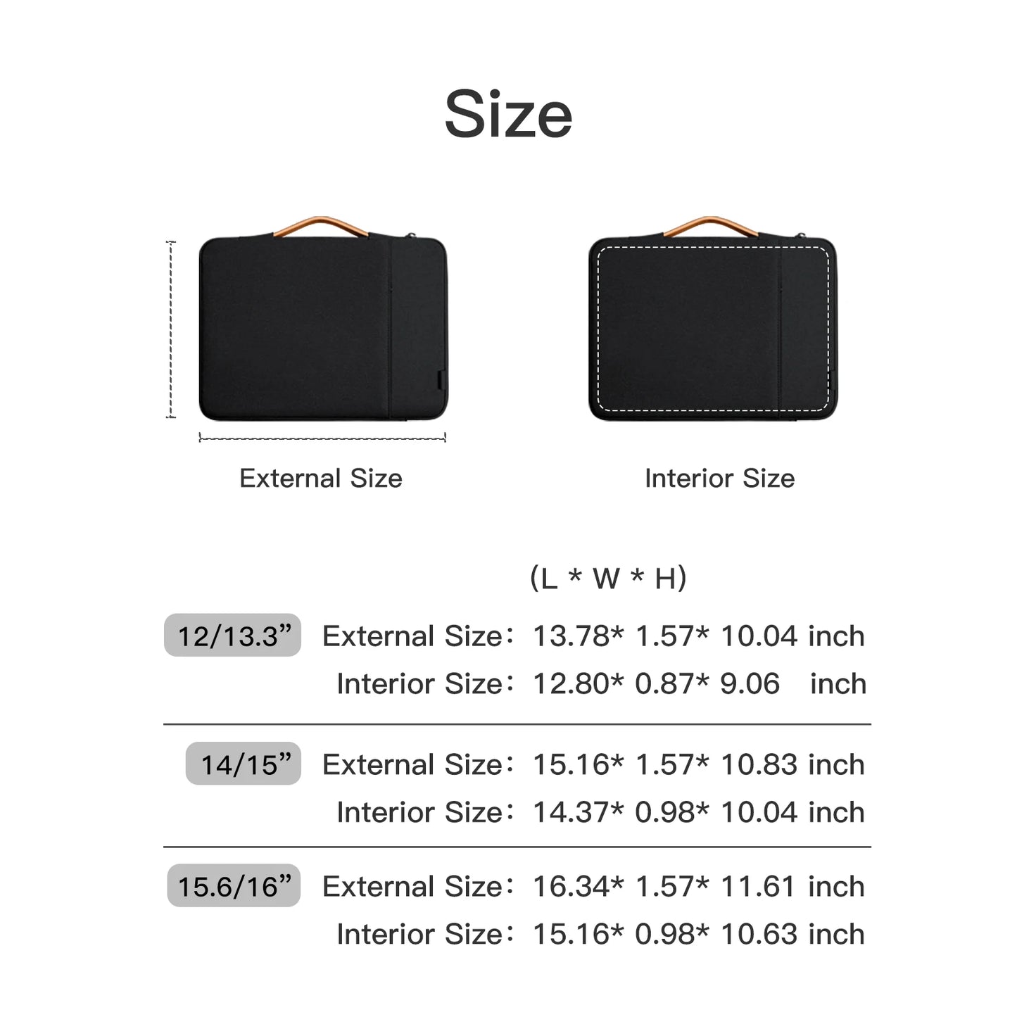 Laptop Case Sleeve for 12-15.6 Inch - Carrying Cover for MacBook Air M2 13.3, Pro 14, Huawei, Xiaomi, HP, Dell, Lenovo