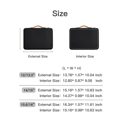 Laptop Case Sleeve for 12-15.6 Inch - Carrying Cover for MacBook Air M2 13.3, Pro 14, Huawei, Xiaomi, HP, Dell, Lenovo