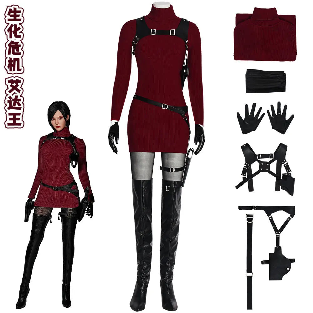 Resident Evil 4 Ada Wong Cosplay Costume - Horror Game Movie Outfit for Halloween, Comic Con & Stage Events