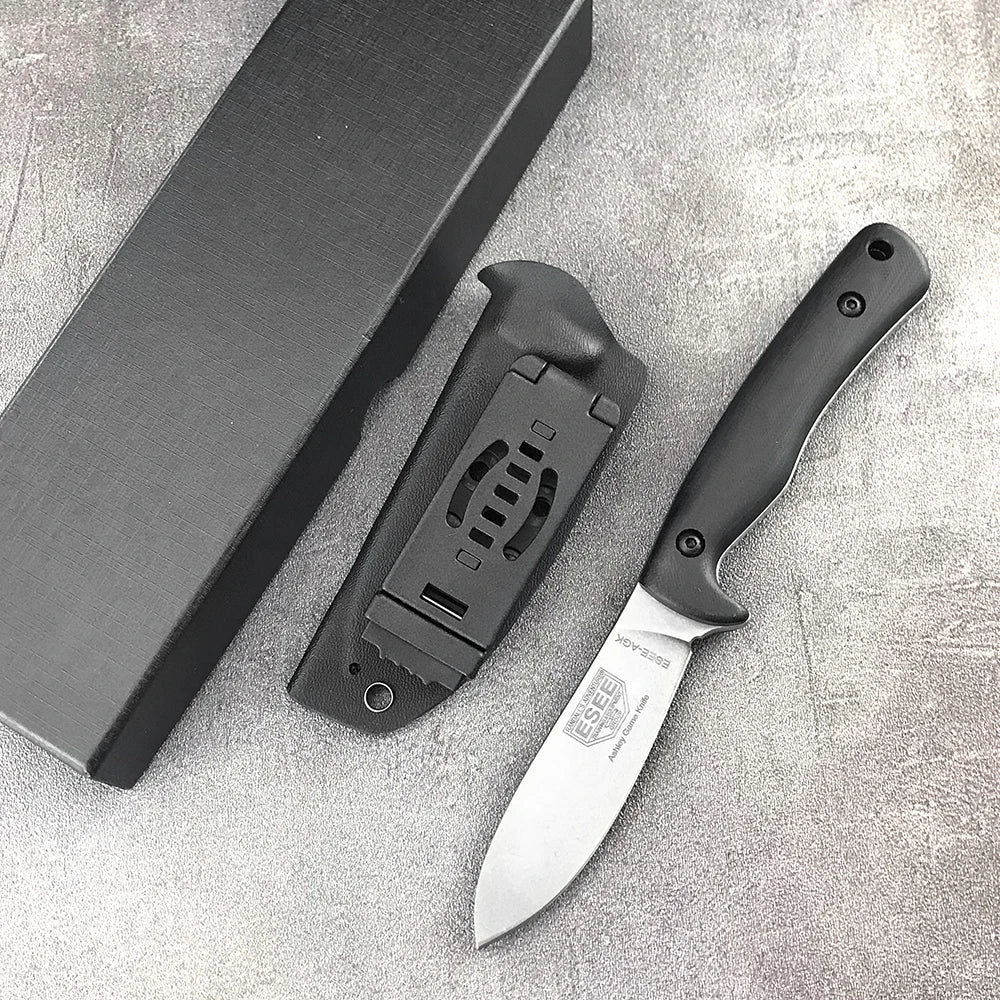 ESEE AGK Fixed Blade Knife - D2 Steel Outdoor Knife with Sheath for Hiking, Fishing, Climbing & Camping