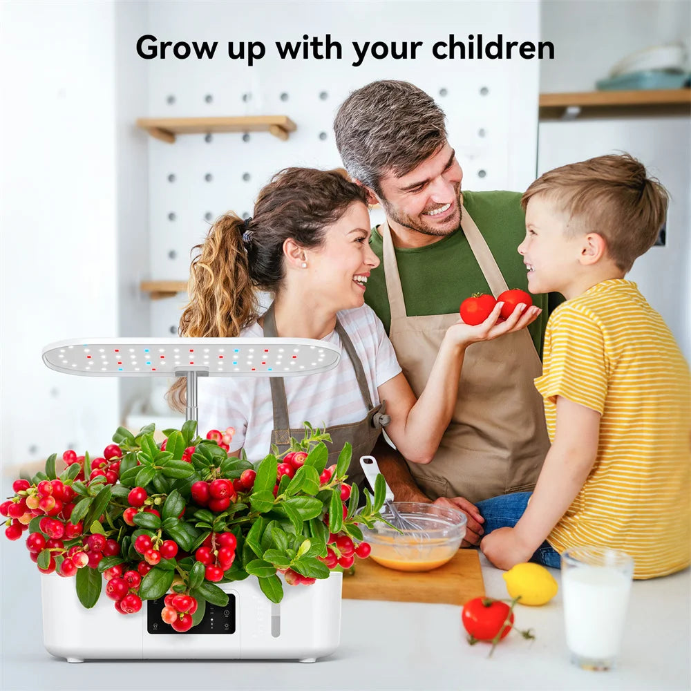 Hydroponics Indoor Herb Garden Kit – LED Grow Light, Quiet Smart Water Pump, Automatic Timer for Easy Plant Growing