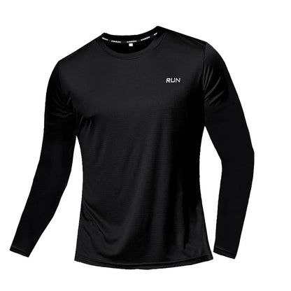 Men's Summer Ice Silk Long Sleeve T-Shirt – Quick Dry, Breathable Sun Protection for Outdoor Running