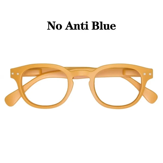 May Flower Fashion Reading Glasses for Women & Men – Round Shape with Spring Hinge, Diopter +4.00