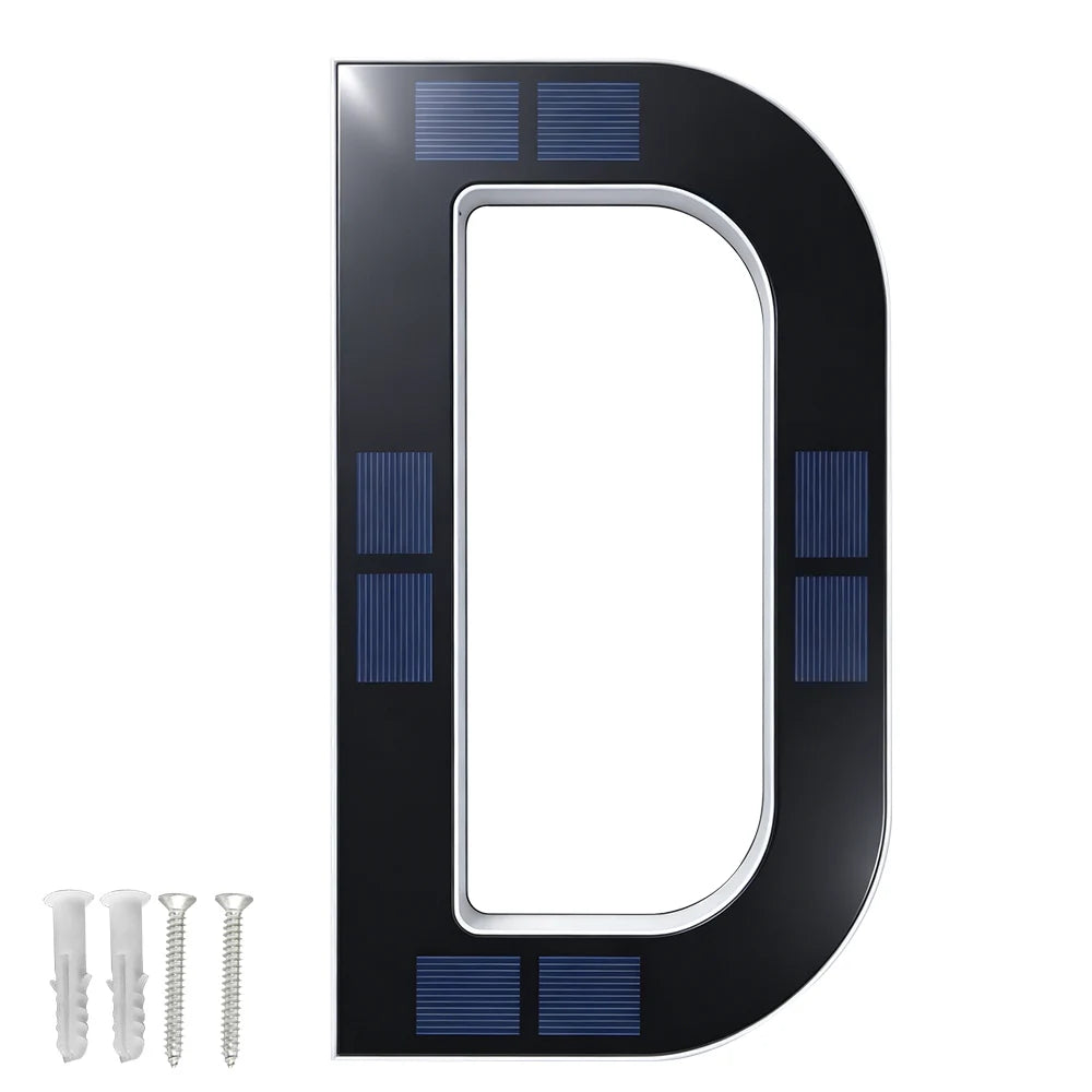 12CM Solar House Number Light - LED Outdoor Address Sign with Light Sensor for Home & Doorway