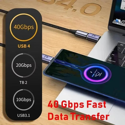 USB-C 4K OTG Adapter - 100W Fast Charging 40Gbps Data Transfer Extension Connector