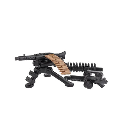 Military Building Blocks Soldier Set - Tactical Weapons Figures with Gatling Gun, Rifle, Mortar & Accessories Toy Kit