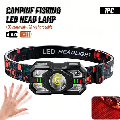 Powerful LED Headlamp 250LM - IPX4 Waterproof Rechargeable XPE Flashlight for Camping, Fishing & Hiking