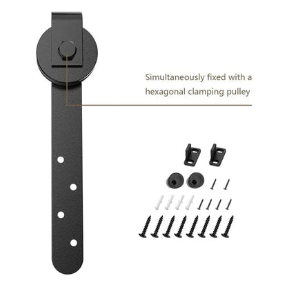 Mini Sliding Barn Door Hardware Kit: Top-Mounted Hanging Rail Hanger Track - Steel Closet Door Roller Rail for Single Doors