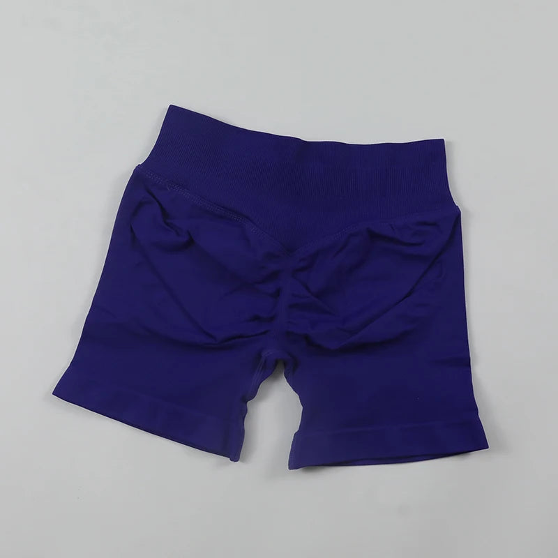 Impact Seamless Scrunch Bum Yoga Shorts – Low Ribbed Waistband, High Stretch Workout & Running Gym Shorts