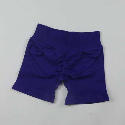 Impact Seamless Scrunch Bum Yoga Shorts – Low Ribbed Waistband, High Stretch Workout & Running Gym Shorts
