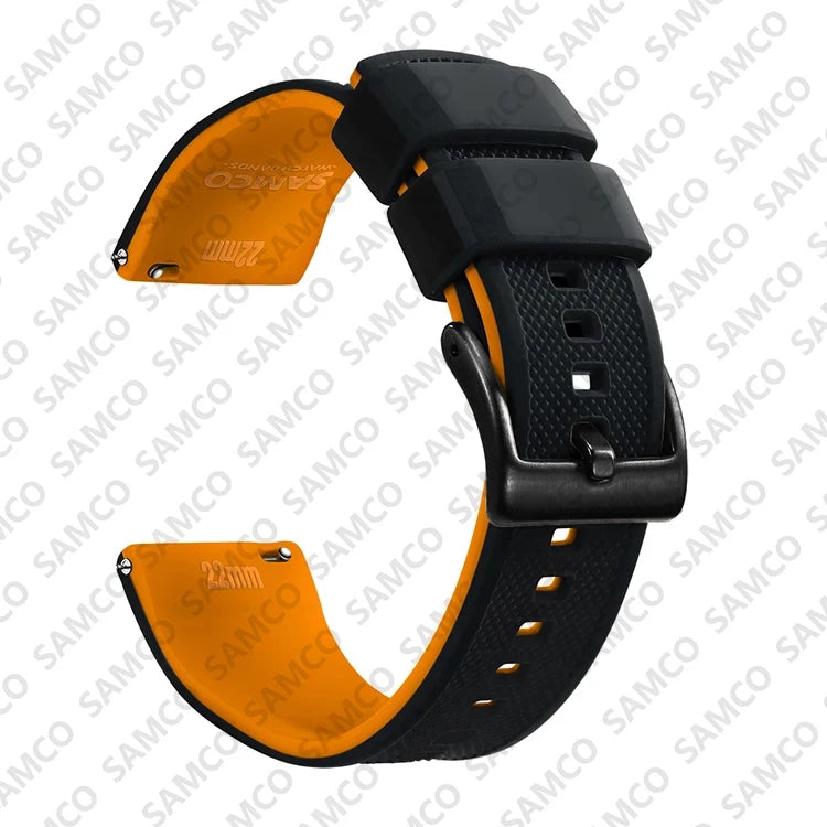 Quick-Release Silicone Watch Band - 18mm, 20mm and 22mm Rubber Replacement Strap for Huawei, Samsung Galaxy and Garmin Watches