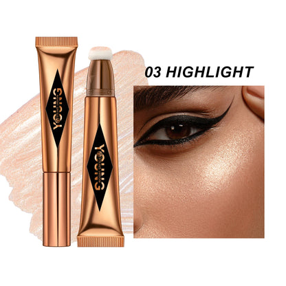 YOUNG VISION Air Cushion Powder Blusher - High Gloss Stick Rouge Makeup Liquid, 6 Color Options