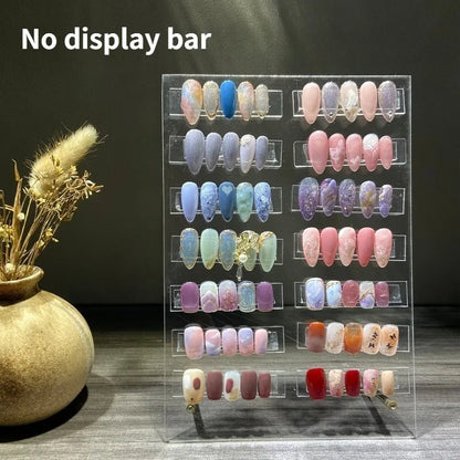 5 Layer Acrylic Nail Display Stand - Transparent Dustproof Manicure Color Card Holder for Salon & Home Use