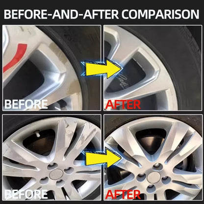 Car Rim Scratch Repair Paste - Wheel Alloy Repair Paint for Black, White & Silver Rims