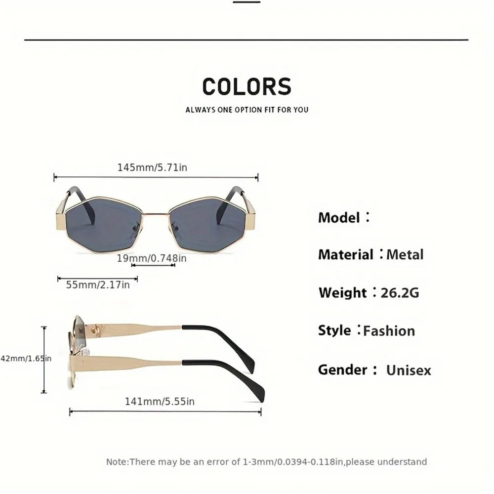 Vintage Punk Round Sunglasses 2PCS - Retro Metal Frame Fashion Eyewear for Women