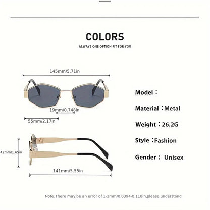 Vintage Punk Round Sunglasses 2PCS - Retro Metal Frame Fashion Eyewear for Women