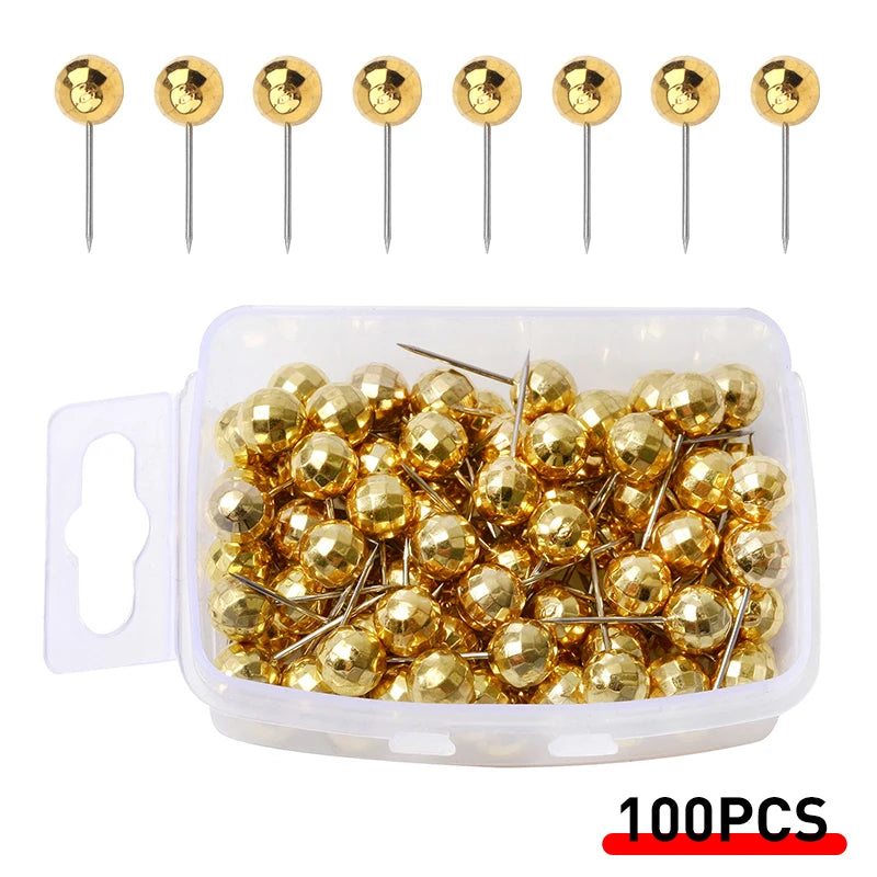 Portable DIY Round Metal Head Pins — Sewing & Craft Needle Pins with Storage Box for Clothing & Beads