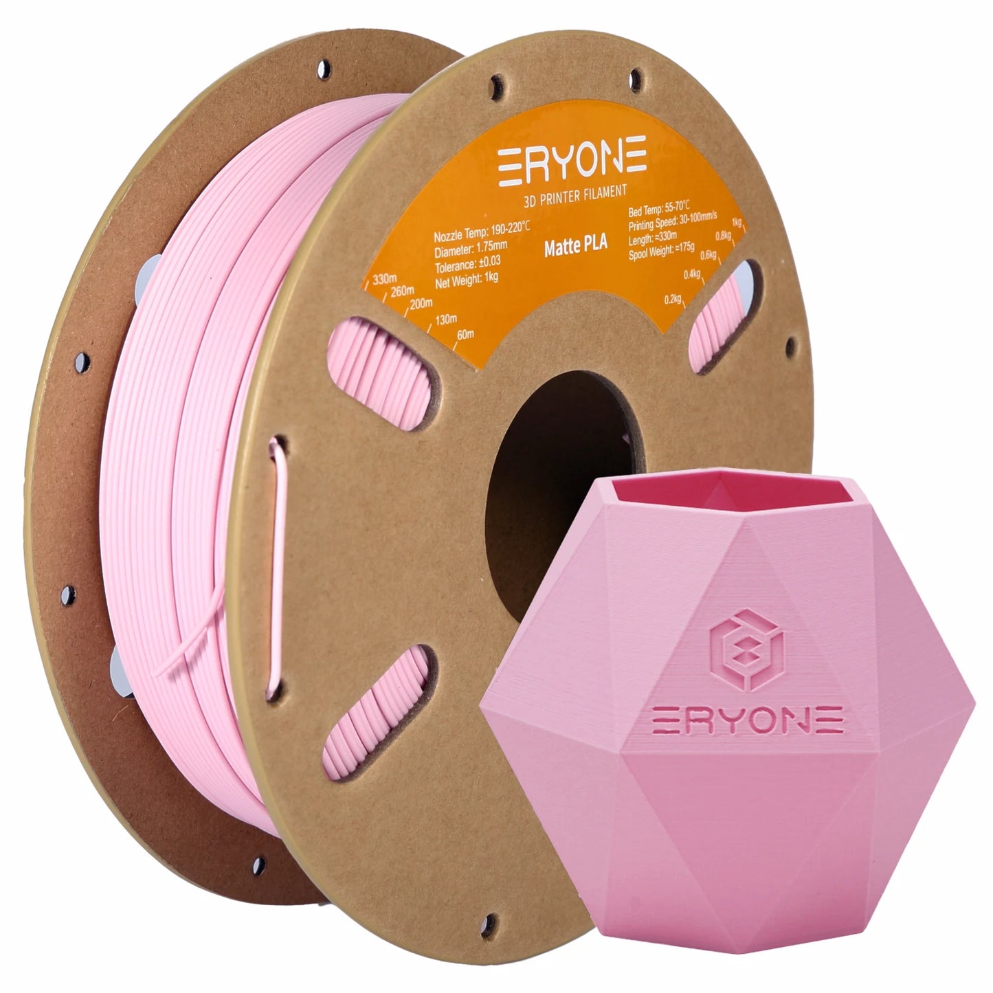 ERYONE Matte PLA Filament 1.75mm – 1KG High-Quality Spool for 3D Printing, Fast Shipping