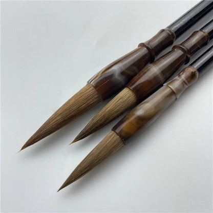 6PCS Chinese Calligraphy Brush Pen Set – Wool & Weasel Hair Brushes for Painting & Script Writing