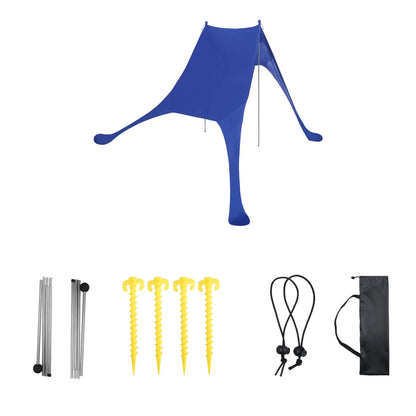 Family Beach Canopy – Large UPF50+ Sunshade Tent with Stability Poles for Beach, Camping, Parties & Picnics