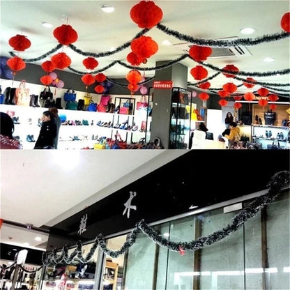 2M Christmas Ribbon Garland – Festive Tree, Party & Wedding Decoration
