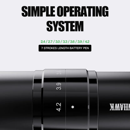 Dragonhawk Fold3 Tattoo Pen Machine - LED Digital Display Wireless 2200mAh Battery for Lining & Shading