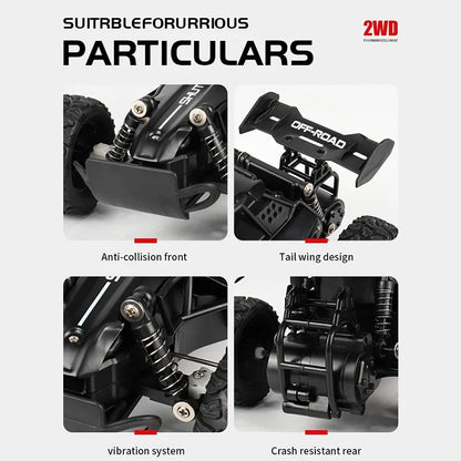 2024 New 1:16 Scale RC Car with LED Lights - 2.4GHz 2WD Off-Road Remote Control Climbing Vehicle, Drift Toy for Boys