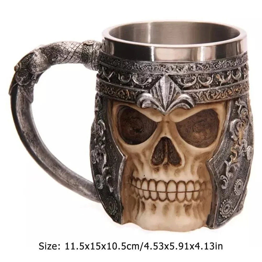 Viking-Style Wooden Beer Mug – Insulated Metal Barrel Cup for Drinks (1PCS)