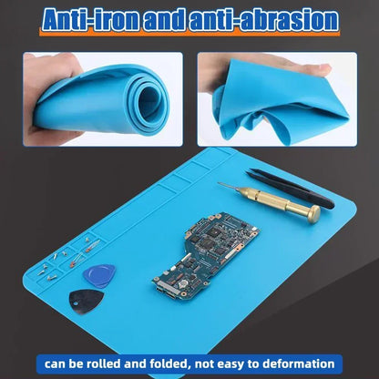 ESD Heat-Resistant Soldering Mat – Magnetic Silicone Work Pad for BGA Repair and Heat Insulation