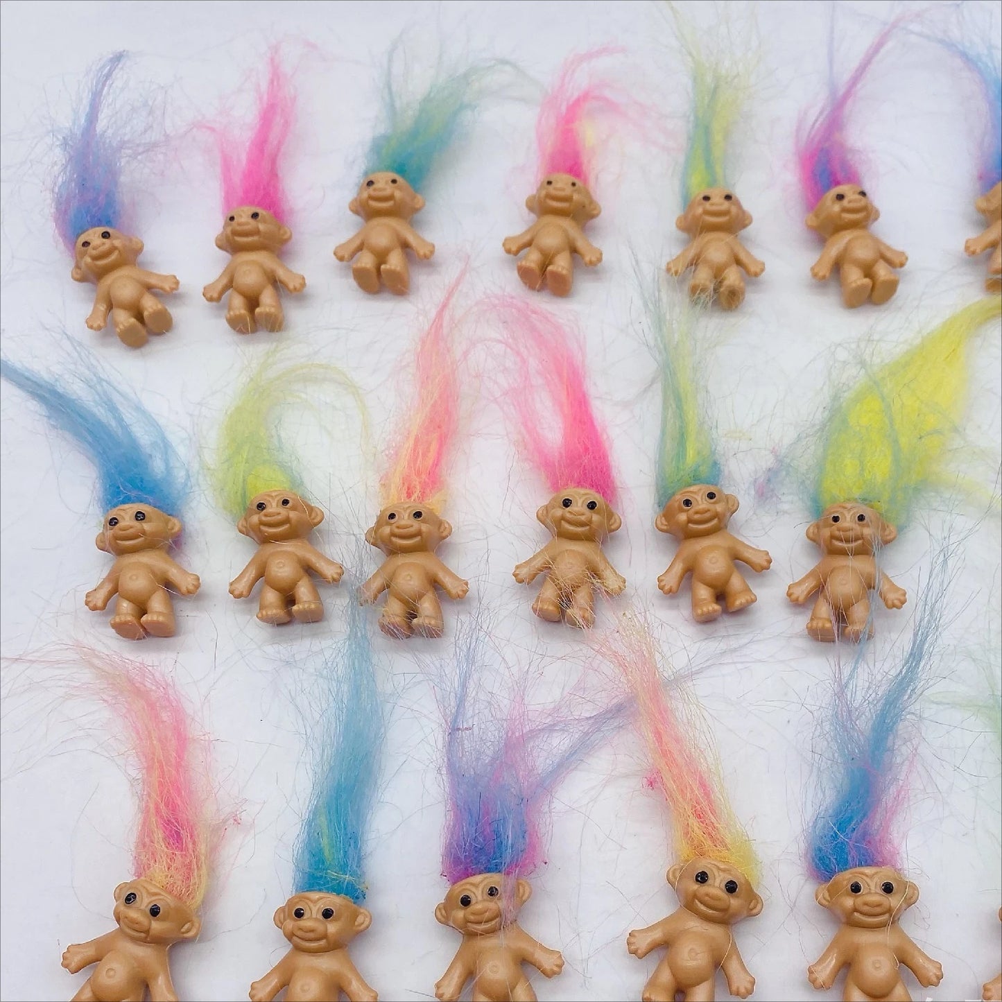 Vintage Troll Doll Figures - Colorful Cute Lucky Trolls Collection, Party Favors & Christmas Halloween Decor
