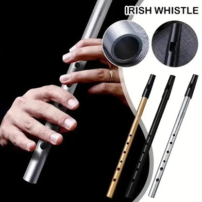 Miwayer Authentic Irish Tin Whistle Flute – C/D Key Penny Whistle with 6 Holes for Traditional Irish Music