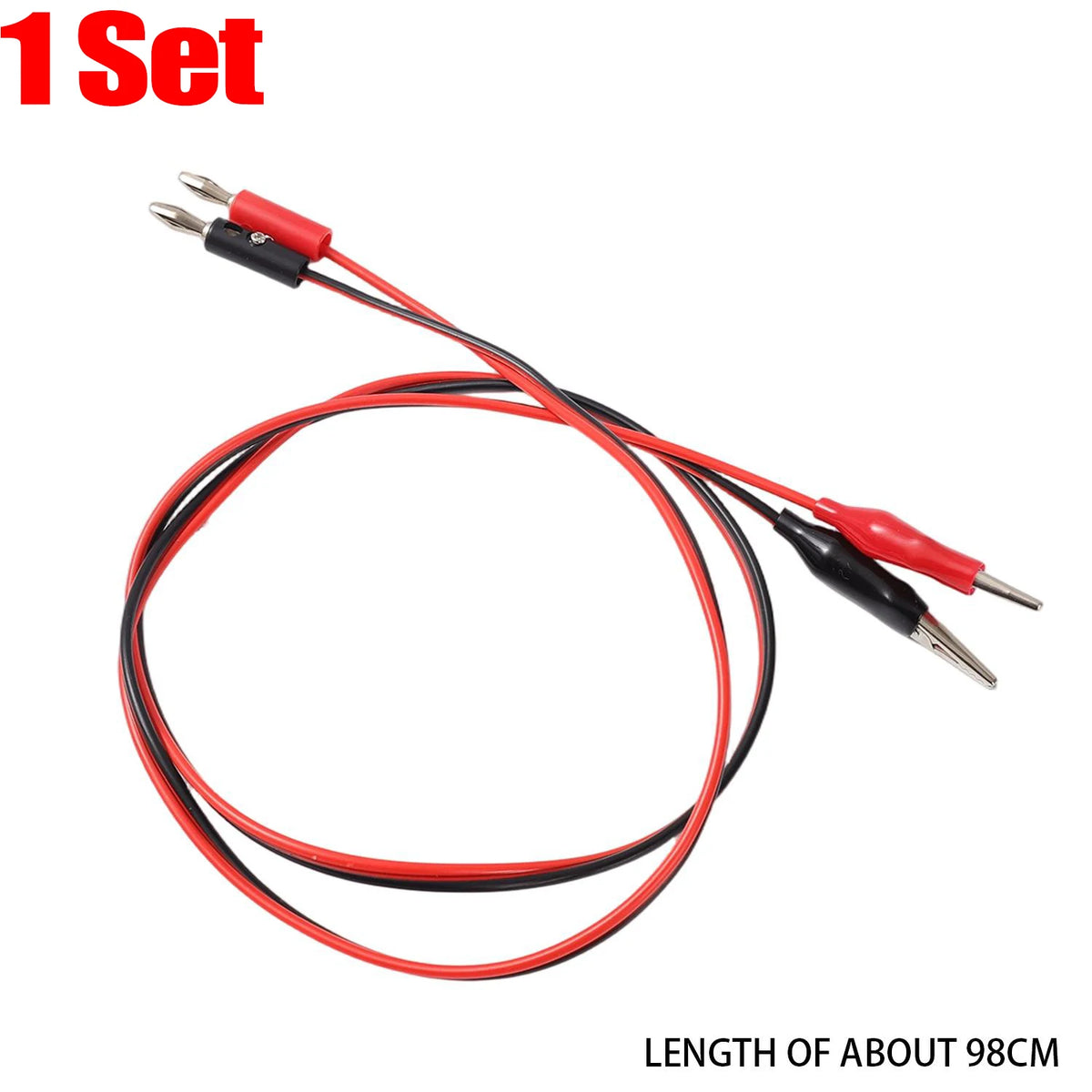 4mm Banana Plug to Alligator Clip Test Leads - Multimeter & Oscilloscope Electrical Testing Cables