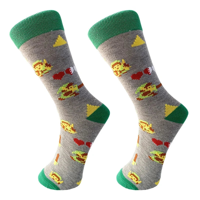 Zelda: Tears of the Kingdom Anime Socks – Men’s Cartoon Hip Hop Cotton Cosplay Long Casual Socks Xmas Gift