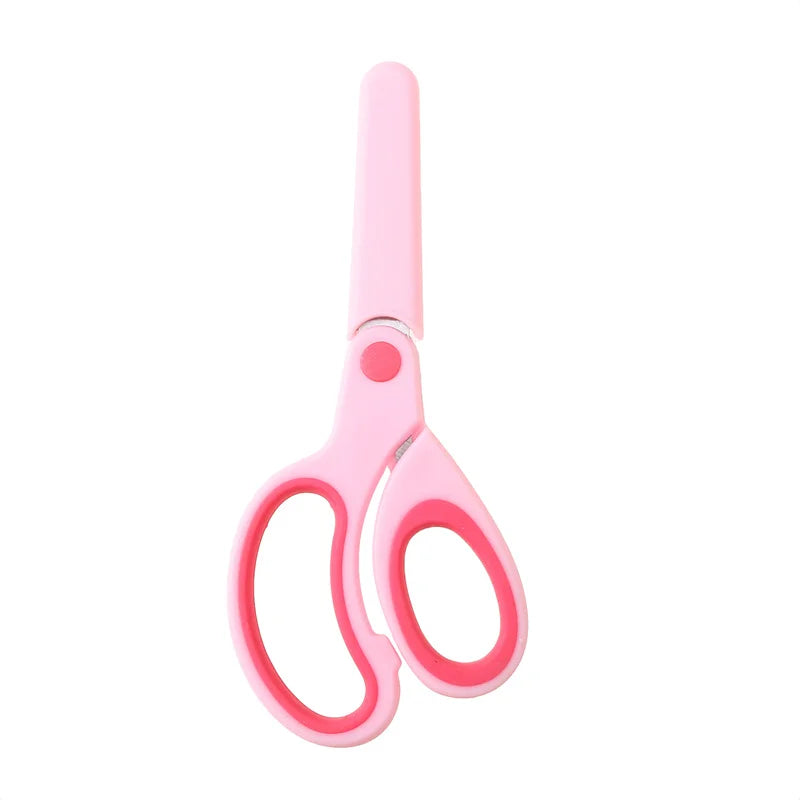 Kids Safety Scissors — Left-Handed Student Scissors with Sleeve for DIY, Paper Cutting & Stationery