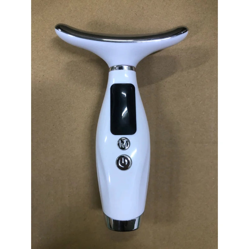 Portable 7-Color LED Light Therapy Massager – Face & Neck Anti-Wrinkle Skin Tightening with 3 Adjustable Vibration Gears