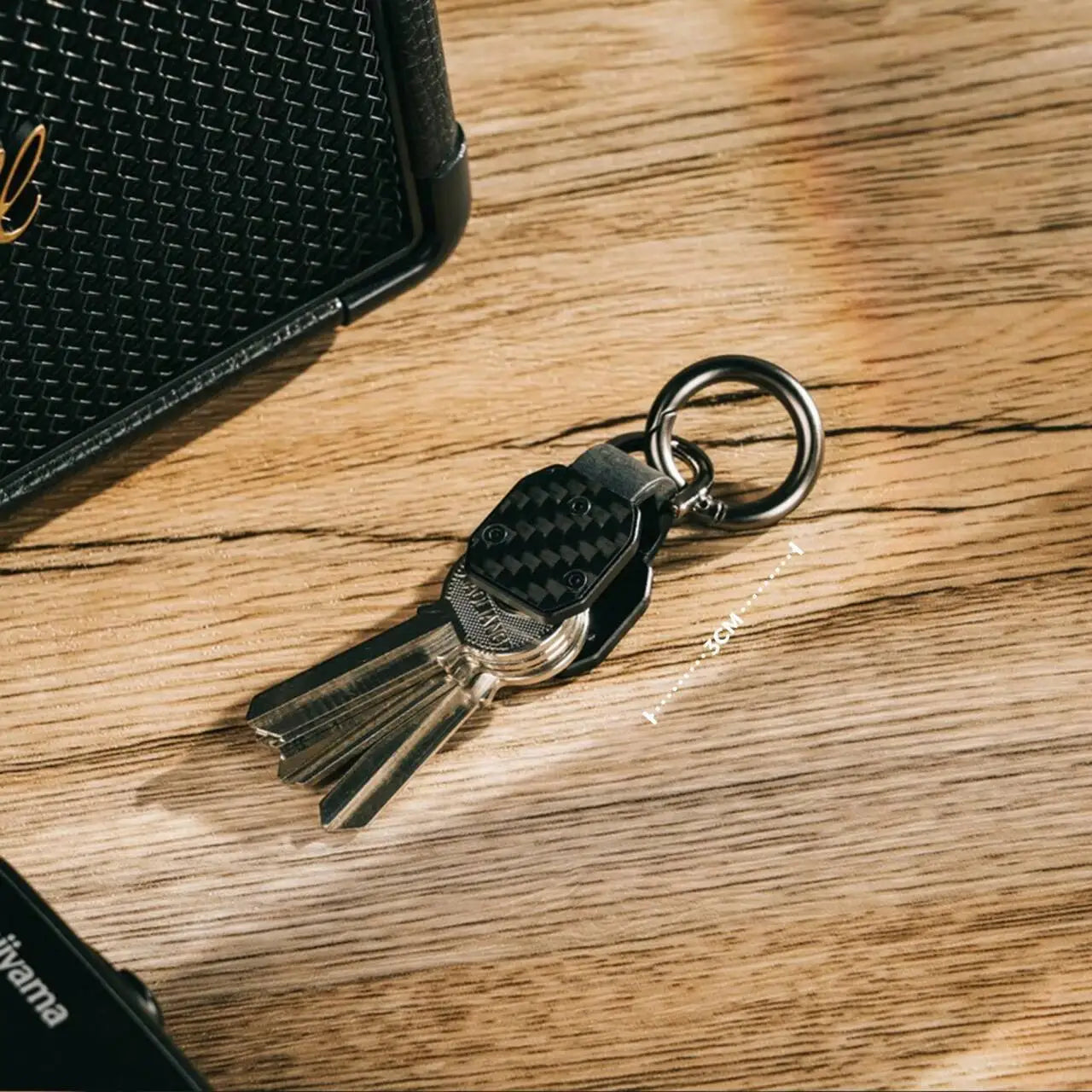 EDC Mini Key Organizer – Aluminum & Carbon Fiber Keychain Holder for Car Key Fob & Keys