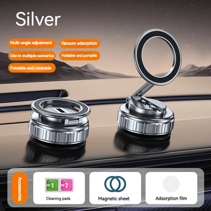 Universal Metal Magnetic Car Phone Holder – Adjustable Vacuum Suction Stand for Mirror, Gym, Bath & Home Use