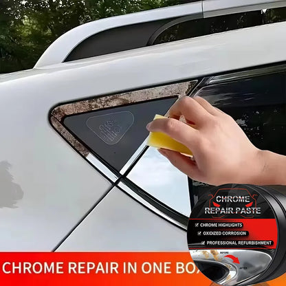 Chrome Polish Paste for Cars – Scratch Repair and Shine Restorer for Door Handles, Window Frames & Car Emblems