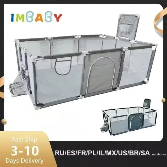 IMBABY Baby Playpen Safety Fence - Large Indoor Activity Gym Corral Play Area for Kids Toddlers