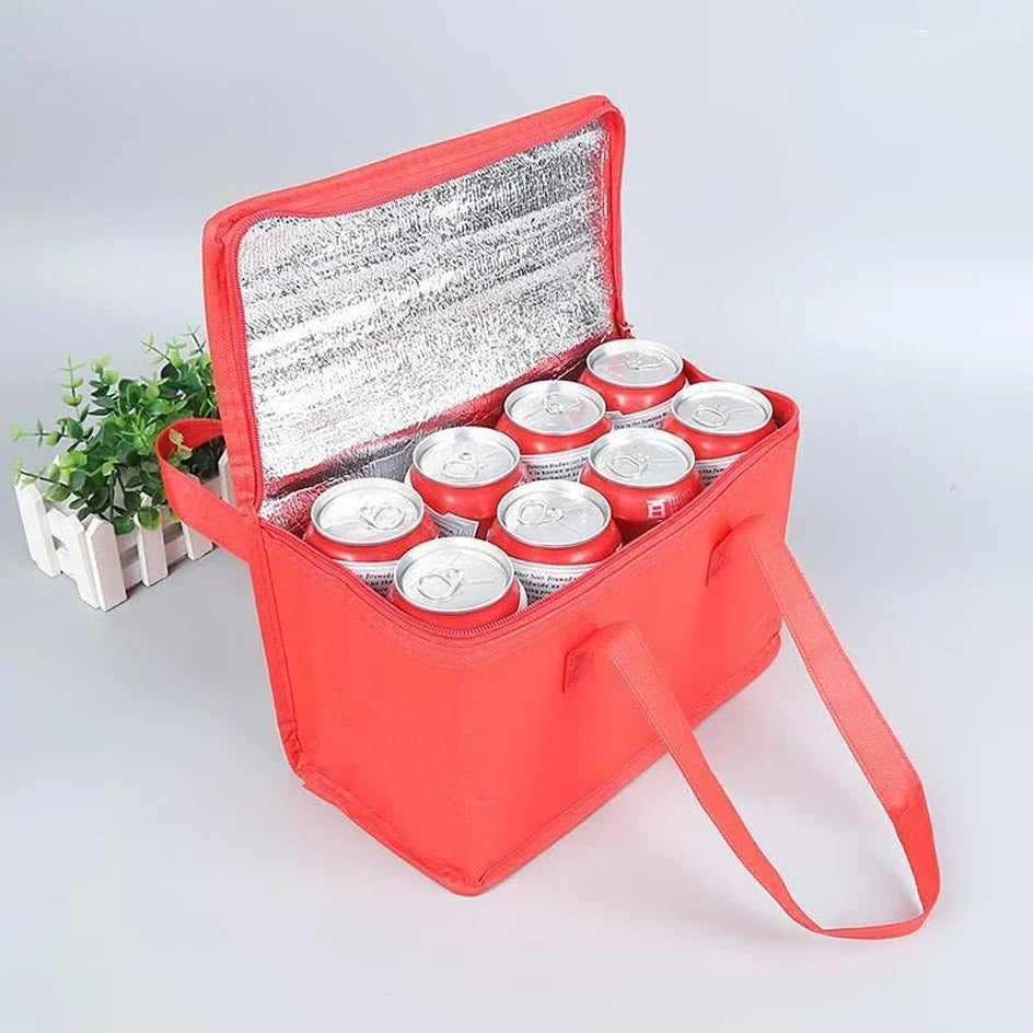 Portable Insulated Lunch Cooler Bag – Folding Thermal Food & Drink Carrier for Picnic and Beer Delivery