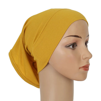Cotton Modal Inner Hijab Undercap – Soft Stretch Muslim Turban, Islamic Underscarf Bonnet & Tube Cap for Women